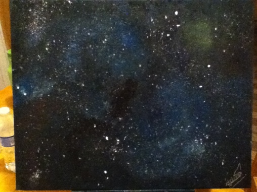 Third painting, I had fun with this space.