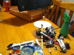 While making my space painting.
